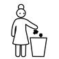 ゴミ箱 ゴミ箱,ゴミ,捨てる,マナー,人物,女性,人,ゴミ捨て,1人,全身のシルエット素材