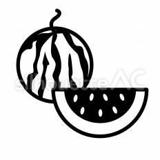 スイカ　セット 丸,カット,スイカのシルエット素材