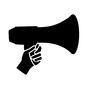 拡声器 拡声器 手の動作,手,動作,持つ,片手,左手,応援,メガホン,声援,掛け声のシルエット素材