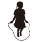 縄跳び 縄跳び,女の子,スカート,全身,縄,飛ぶ,ジャンプ,正面,お下げ髪,人物のシルエット素材