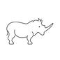 サイ 犀,サイ,さい,野生動物,手書き風,ラフ,生き物,動物,アニマルのシルエット素材