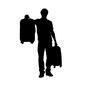 トラベル トラベル 人物,男性,全身,ポーズ,渡す,旅,旅行,トラベル,キャリー,キャリーバッグのシルエット素材
