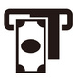 ATM ATM atm,紙幣,お金,現金,銀行,金融,ビジネス,店舗,店,地図記号のシルエット素材
