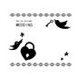 結婚式 結婚式 招待状,DM,ブライダル,ウエディング,結婚,結婚式,鳥,鍵,南京錠,ハートのシルエット素材