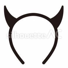 デビルのカチューシャ デビル,角,悪魔のシルエット素材