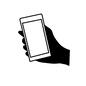 スマホを持つ右手 スマホを持つ右手 手,片手,右手,持つ,掴む,握る,スマートフォン,スマホ,タブレット,携帯電話のシルエット素材