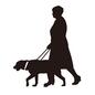 犬 犬 犬,散歩,盲導犬,介助犬,人,人物,横向き,歩く,大型犬,女性のシルエット素材