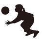 ボール遊び ボール遊び,女の子,横向き,前のめり,ボール,取る,子供,球,人物,人のシルエット素材