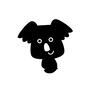 コアラ コアラ,動物,生き物,かわいい,キャラクター,アニメ,アニメーション,デフォルメ,笑顔のシルエット素材