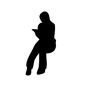 読書する人 読書する人 座る,人物,読書,本を読む,読む,本,読書の秋,全身のシルエット素材