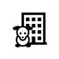 ペット可ホテル ペット,OK,可,預ける,ペットホテル,動物,犬,外観,建物のシルエット素材