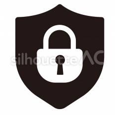 デジタル　セキュリティシールド セキュリティシールド,盾,鍵のシルエット素材