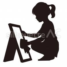 額縁を拭く 額縁,拭く,布のシルエット素材