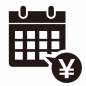 基本　給料日 給料日,カレンダー,通貨,記号,収入,管理,アイコン,ピクトグラム,シンプル,おしゃれのシルエット素材