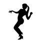 踊る女性 踊る女性 踊る,女の子,女,女性,人物,人,全身,膝を曲げる,ポニーテール,横向きのシルエット素材