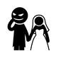 結婚詐欺 結婚詐欺,偽装結婚,犯罪,罪,悪人,犯罪者,人,男女,人物,ピクトグラムのシルエット素材