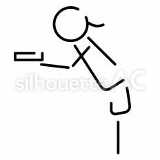 名刺交換　女性　横向き ピクトグラム,ピクトサイン,アイコンのシルエット素材