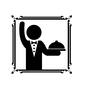 ウェイトレス ウェイトレス ウェイトレス,枠,男性,ドームカバー,片手をあげる,運ぶ,食べ物,料理,外食,飲食店のシルエット素材