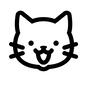 ねこ(笑顔) ねこ(笑顔) 動物,表情,顔,ねこ,ネコ,猫,子猫,仔猫,子ネコ,笑顔のシルエット素材