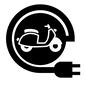 バイク 電気,電気コード,充電,バイク,バイク便,スクーター,1人乗り,二輪車,横向き,ハンドルのシルエット素材