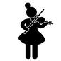 バイオリニスト バイオリニスト バイオリニスト,バイオリン,女性,女,楽器,人物,人,ピクトグラム,正面,1人のシルエット素材