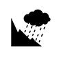 雨 雨 アウトドア,雨,山,雲,雨雲,天気,登山,天候,斜面,悪天候のシルエット素材
