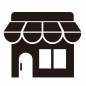 EC　ショップ ショップ,店,屋根,窓,扉,外観,ビジネス,アイコン,ピクトグラム,シンプルのシルエット素材