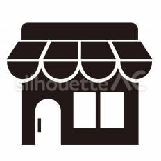 EC　ショップ ショップ,店,屋根のシルエット素材