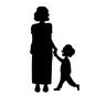 手をつなぐ親子 手をつなぐ親子 人,人物,親子,お母さん,子供,男の子,手をつなぐ,子供の成長のシルエット素材
