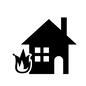 放火 放火 放火,火,炎,燃える,燃やす,火事,家,一戸建て,建物,煙突のシルエット素材