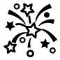 花火 花火 星,星印,星マーク,スター,花火,花火大会,イベント,クラッカー,パーティーグッズ,パーティー用品のシルエット素材