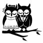 フクロウ フクロウ フクロウ,枝,とまる,カップル,結婚,ウェディングドレス,タキシード,全身,イベント,記念のシルエット素材