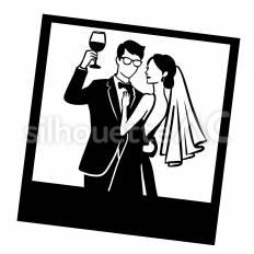 記念写真 結婚,記念写真,男女のシルエット素材