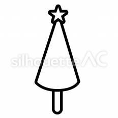 クリスマスツリー　白抜き クリスマスツリー,星,木のシルエット素材