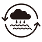 ループ矢印と雨 ループ矢印と雨 雨,雲,雨降り,雨水,繰り返す,矢印,ループ矢印,sdgs,気候,天候のシルエット素材