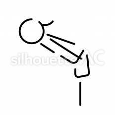 お辞儀をする　女性　横向き ピクトグラム,ピクトサイン,アイコンのシルエット素材