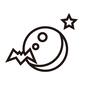 ハロウィン ハロウィン 星,月,夜,夜空,蝙蝠,こうもり,コウモリ,飛ぶ,羽,コミカルハロウィンのシルエット素材