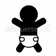 赤ちゃん　オムツ 赤ちゃん,オムツ,立つのシルエット素材