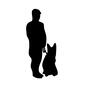 警察犬と警官 警察犬と警官 警察犬,イヌ,犬,動物,捜査,人物,人,全身,立ち姿,警察官のシルエット素材