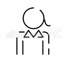 女性ビジネスマン　上半身 ピクトグラム,ピクトサイン,アイコンのシルエット素材