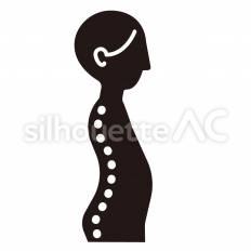 反り腰 背中,腰,脊柱のシルエット素材