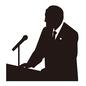 会見 会見,演説,講演,記者会見,政治家,男性,男性議員,議員,代議士,人物のシルエット素材