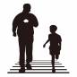 孫と歩く男性 孫と歩く男性 男性,歩く,散歩,ウォーキング,孫,運動,子供,話す,横断歩道,敬老の日のシルエット素材