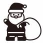 サンタクロース(プレゼントの袋をかつぐ) サンタクロース(プレゼントの袋をかつぐ) サンタクロース,クリスマス,人物,男性,おじいさん,プレゼント,袋,かつぐ,顎ひげ,帽子のシルエット素材