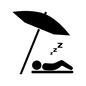 寝ている人 寝る,眠る,ビーチ,ビーチパラソル,パラソル,海,プール,人物,ピクトグラム,横向きのシルエット素材
