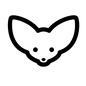 フェネック フェネック 動物,表情,顔,きつね,キツネ,狐,フェネック,アップ,正面,アニマルフェイスのシルエット素材
