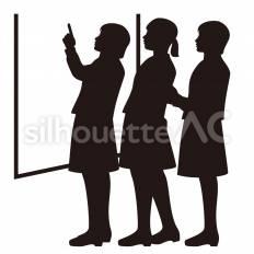 合格発表 女子,女の子,学生のシルエット素材