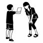 母に手紙を読む男の子 母に手紙を読む男の子 親子,男の子,手紙,読む,感謝状,かがむ,プレゼント,育児,母の日,女性のシルエット素材