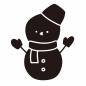 かわいい雪だるま かわいい雪だるま 雪だるま,帽子,マフラー,手袋,かわいい,雪遊び,アウトドア,屋外,冬,12月のシルエット素材