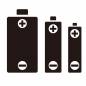 乾電池 電池,乾電池,蓄電,エネルギー,備品,シンプル,案内向け,物,電源,防災のシルエット素材